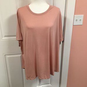NWT A New Day Woman's Scoop Neck Pullover - Pink - Short Sleeve - Size 1X